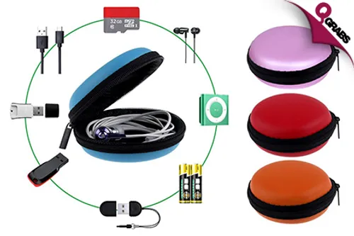 From QR15, Protect Your Headphones & Cords with a Hard Case Pocket Organizer - Choose from 4 Fun Colors! (Up to QR140 Value)